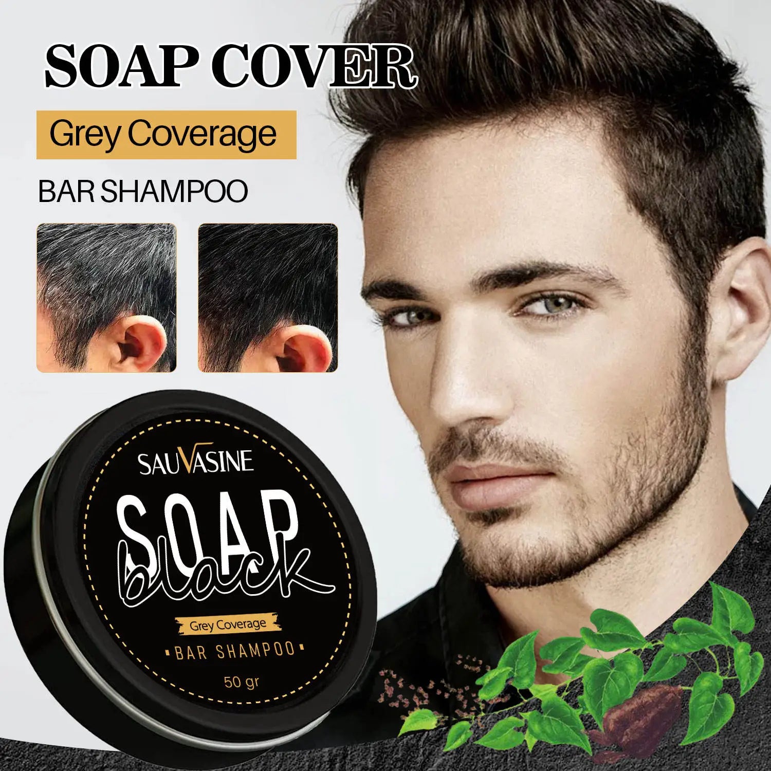 Jabón comprimido para cubrir el cabello